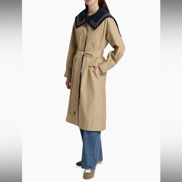 NWT Damson Madder Ella Cotton Trench Coat in Tan - Picture 4 of 16